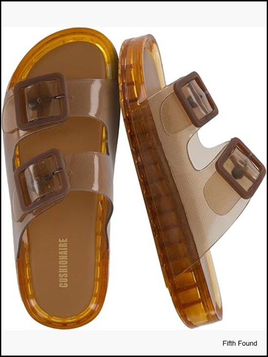 Shoes - Women's Adjustable Double Buckle Slide Sandals Water Resistant Slip-On